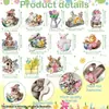 24 Conejo de Pascua Primavera Rosa Morado Tulipán Lazo Zanahoria Huevo Decoración Colgante