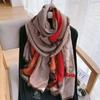 Bufanda de Algodón y Lino de Nuevo Estilo de Moda a Juego de Colores Bufanda Fina Cálida Bufanda de Seda Chal Grande Capa de Moda Bufanda Larga para Mujer