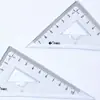 Pez Pequeño 1240 Set Transparente de Cuatro Piezas Cuadrado 15CM Escala Negra Set de Papelería para Estudiantes Multifuncional Fácil de Llevar