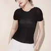 Camiseta Feminina Slim Manga Curta Emagrecedora Verão Design Fino Top Franzido Feminino High-end Estilo Ocidental Tendência Camisa Ins