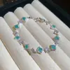 Pulsera Calada de Rombo de Circonita Transfronteriza Europea y Americana, Joyería de Mano Exquisita de Lujo Ligero de Alta Gama, Personalidad, Banda para la Mano, Temperamento, Versátil para Mujeres