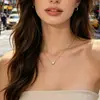 Nuevo collar elegante y sencillo para mujer, con forma de corazón, compacto, moderno, diseño versátil, cadena para la clavícula, accesorio de cadena para el cuello estilo minimalista