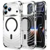 Aplicável à Capa de Celular Magnética com Padrão Ondulado de Airbag Apple 18ProMax iPhone16 Transparente com Proteção Contra Quedas nos Quatro Cantos
