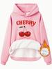 Amazon eBay estación independiente comercio exterior CHERRY suéter estampado camisa casual cómoda suéter para mujer con forro polar venta al por mayor