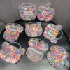 Nuevo set de caja de regalo con coletero y pinzas para el pelo para niñas, cuerda para el pelo dulce de macarrón, pinzas lindas, set de caja de regalo de accesorios para el pelo