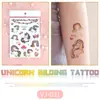 Suministro transfronterizo de nuevas pegatinas de tatuajes de unicornios dorados, pegatinas de tatuajes metálicos para niños al por mayor, tatuaje temporal