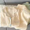 Directo de Fábrica 47 DiseñosCardigán Doble Largo de Algodón Nube con Solapa Pijama Verano Manga Larga Pantalón Largo Ropa de Casa