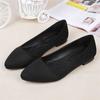 Zapatos de trabajo formales para hotel, antideslizantes, de tacón plano negro para mujer, profesionales, puntiagudos, de boca baja, cómodos para primavera