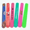 Anel pop de silicone de vários tamanhos e cores variadas, pulseira esportiva de tapa para adultos e crianças, impressão colorida, pulseira criativa