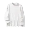 Bestseller de ropa para hombre transfronteriza: camisa de otoño cálida y gruesa de forro polar de doble cara con lana de oveja 320 y seda, camiseta básica de cuello alto, camiseta de manga larga
