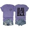 En mi era de madre de banda nota de amor cuello redondo moda manga corta estampado doble cara casual camiseta top mujeres