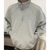 Sudadera Pesada con Media Cremallera para Hombre y Mujer Top de Pareja Marca Popular para Hombre Cuello Alto Americano Chaqueta Casual Juvenil Estudiante Moderna