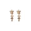 Pendientes Coreanos Elegantes de Flor de Cinco Pétalos con Diamantes Completos Nueva Moda Celebridad de Internet Piedra Ojo de Gato Personalizada Pendientes de Aguja de Plata Simple de Cien Torres para Mujer