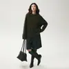 26 Nuevo Suéter de Cachemir Retro de Punto Trenzado con Cuello Redondo para Mujer Otoño/Invierno, Corte Holgado, Estilo Relajado, Top Base de Punto Adelgazante
