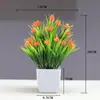 Flores Artificiais de Simulação Decorações Criativas para Mesa de Casa Flores de Plástico Grama Artificial Plantas Verdes Decorações de Interior Mini Decorações Bonsai