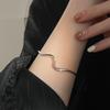 Pulseira Minimalista Onda para Mulheres, Pulseira da Moda Estilo Ins Nicho Vibe Cool, Acessório de Mão Personalidade Hip-Hop Celebridade da Internet Tendência