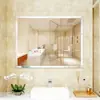 Espejo de Baño Montado en Pared Sin Taladro Sin Marco de Vidrio Espejo de Maquillaje Baño Inodoro Montado en Pared Espejo de Baño