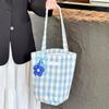 Bolsa de Mão para Celular Xadrez Fresca e Simples Estilo Coreano, Mini Bolsa Transversal Casual, Bolsa de Ombro, Bolsa Simples para Celular de Estudante