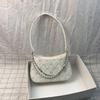 Bolso Explosivo Transfronterizo Bolsos de Mujer Perla Coreana Pura Metal Doble Cadena Bolso de Axila Bolso de Mujer para Viajes al Trabajo Bolso de Hombro