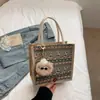 Bolsa de Linho para Mulheres de Celebridade da Internet 2026 Nova Moda Primavera Bolsa para Passeio Almoço Bolsa de Ombro Portátil