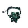 Nuevos productos para mascotas transfronterizos: Collar para gato de girasol rojo y verde de Navidad nuevo con borde de falda, fabricante