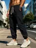 Pantalones versátiles de algodón y lino para hombre, nuevos, transfronterizos europeos y americanos, cintura elástica, corte holgado, color liso, transpirables, con puño