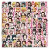 6 Hojas de 103 Pegatinas de Cómics Japoneses Bidimensionales Versión Q Pegatinas de Demon Slayer Tomioka Giyuu Tanjiro Nezuko Pegatinas Pequeñas