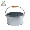 Cubo de Hielo Personalizado Transfronterizo de Seis Compartimentos Portautensilios Estilo Europeo Cubo Ovalado para Bebidas Galvanizado Cesta para Cubiertos