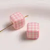 Estilo Ins Japonés Cuadrado Acrílico Impreso Cuadros Perforados Cuentas DIY Cadena de Teléfono Móvil Llavero Colgante Accesorios