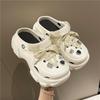 Zuecos de Plataforma de Tacón Ultra Alto Estilo Coreano Casual para Mujer, para Uso Exterior en Verano, Sandalias de Punta Cerrada de Moda para Aumentar la Altura para Celebridades de Internet