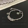 Nova Corda de Mão com Flor Fantasma da Montanha Tai Chi Duplo Chinês Dinheiro Pulseira de Mão Masculina Feminina Tecida Design de Nicho Pulseira Estilo Casal Joia de Mão