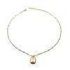 Collar de Colgante Retro Cuadrado de Diamante Cadena para Clavícula de Perla de Agua Dulce Estilo Europeo y Americano Accesorios Elegantes de Lujo Ligero Joyería Transfronteriza para Mujeres