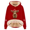 Sudadera con capucha informal elegante y holgada de talla grande para temporada de primavera y otoño, composite de algodón sintético, lana de cordero, hombros caídos, cordón