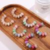 Nova Moda Transfronteiriça Pulseira Colorida de Contas de Ábaco de Pedra Natural Estilo Luxo Leve Versátil Personalizada Brincos de Joias para Mulheres