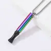 Collar de Respiración para Meditación de Color Empalmado en Acero Inoxidable Colgante de Silbato Herramienta Desmontable de Aromaterapia para Dejar de Fumar Respiración para Meditación