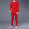 Traje de ropa interior larga para hombre de mediana edad, otoño e invierno, cuello redondo, camiseta interior para hombre mayor, ropa de papá