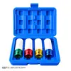 Juego de Dados de Impacto Grandes de 1/2", Acero Cromo Molibdeno, Bicolor, Resistente a Rayaduras, 15-22mm, Herramienta de Remoción de Llantas para Llave de Aire