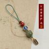 Hetian Jade León danza Ruyi Zodiaco Benmingfo llavero colgante de coche colgante de disco en U para mujer cadena de teléfono móvil colgante bolsa colgante
