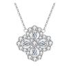 Collar de trébol ligero de lujo con nicho lleno de diamantes azul marino, cadena de clavícula con tesoro, collar de estilo frío 2023 nuevo para mujer