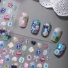 Cyansea Transfronterizo Popular Color Dopamina Bordado Cuadros Lazo Flor Corazón Decoración de Uñas Pegatinas DIY