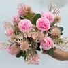 Crisântemo de Ping Pong Artificial, Crisântemo Bola, Bola de Espinhos, Dente-de-leão, Flores Artificiais para Sala de Estar, Hotel, Plantas em Vasos, Arranjos de Flores, Arranjos de Flores de Casamento, Flores Artificiais