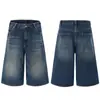 Roupa Masculina Xxbro # Shorts Masculino Versátil de Verão, Estilo High Street, Jeans Largo Desgastado com Bigodes Solto.