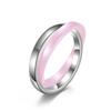 Hebilla de acero de titanio estilo japonés y coreano anillo doble de cerámica anillo anillo simple cruz doble color temperamento pulsera de pareja anillo de cola
