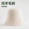 Estilo Japonés Suave Rígido Plegable Sombrero de Pescador de Lana Australiana para Mujer Otoño Invierno Moda Coreana Cálido Color Caramelo Sombrero de Cubo de Lana