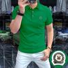 Camisa pólo de alta qualidade dos homens de manga curta lapela Algodão pérola confortável respirável ajuste masculino meia-manga nova moda verão