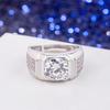 2 quilates produtos genuínos Zircônia Três Anéis Anel de Diamante Anel de Casal Diamante de Simulação Proposta Anel de Abertura de Casamento Presente