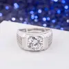 Moda europeia e americana dos homens grande anel de diamante comércio exterior abertura quente anel de ajuste de abertura transfronteiriça acessórios de diamante atacado