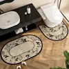 Alfombrilla absorbente para suelo de lavabo de baño, alfombrilla antideslizante de tierra de diatomeas, alfombrilla en forma de U para inodoro, felpudo para entrada de baño