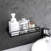 Estante de almacenamiento para baño, sin perforaciones, rectangular, de hierro, multifuncional, para pared