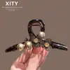 Grande Presilha de Cabelo Flor de Pérola Cor Champagne, Presilha de Tubarão para Cabelos Grossos, Presilha para Cabelo Completa, Acessório de Cabelo de Luxo, Novo Modelo 2026